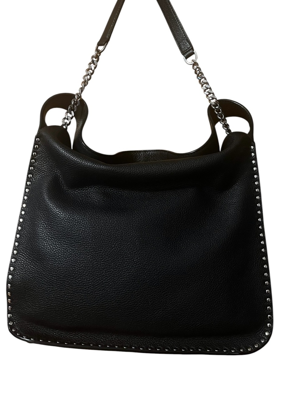 Michael Kors Classic Black Stud-Trim Leather Shoulder - Picture 2 of 2